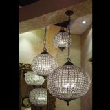 Cognac Antique Brass Crystal Ball Chandelier - 3 Sizes